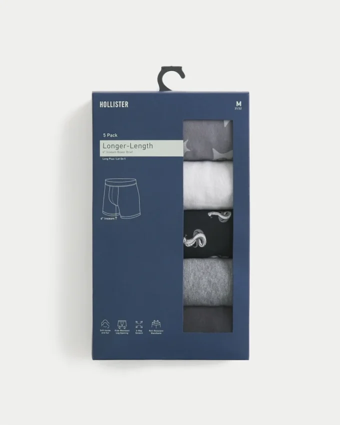 Longer-Length Boxer Briefs 5-Pack