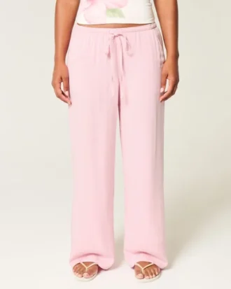 Low-Rise Baggy Pull-On Pants