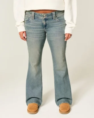 Low-Rise Butterfly Embroidery Medium Wash Bootcut Jeans Low-Rise Butterfly Embroidery Medium Wash Bootcut Jeans