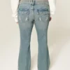 Low-Rise Butterfly Embroidery Medium Wash Bootcut Jeans