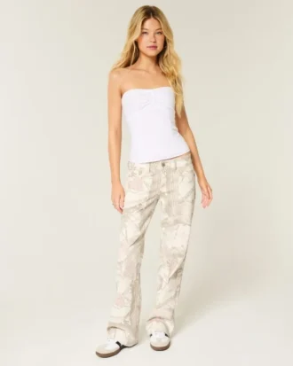 Low-Rise Camo Baggy Jeans