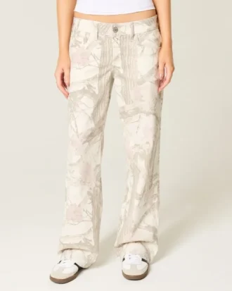 Low-Rise Camo Baggy Jeans