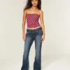 Low-Rise Dark Wash Belted Bootcut Jeans