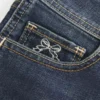 Low-Rise Dark Wash Embroidered Denim Shortie Shorts Low-Rise Dark Wash Embroidered Denim Shortie Shorts