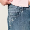 Low-Rise Dark Wash Floral Embroidery Baggy Jeans Low-Rise Dark Wash Floral Embroidery Baggy Jeans