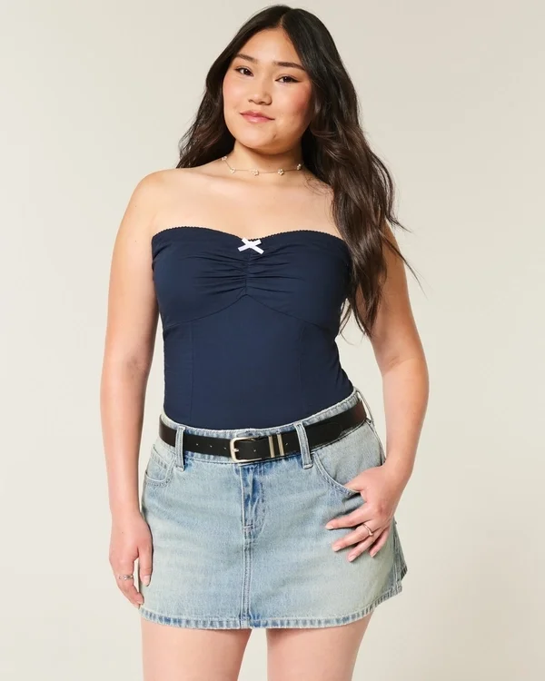 Low-Rise Denim Mini Skort Low-Rise Denim Mini Skort