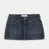 Low-Rise Denim Mini Skort