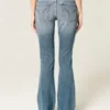 Low-Rise Distressed Medium Wash Bootcut Jeans