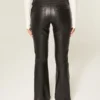 Low-Rise Faux Leather Bootcut Pants