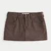 Low-Rise Faux Suede Mini Skort Low-Rise Faux Suede Mini Skort