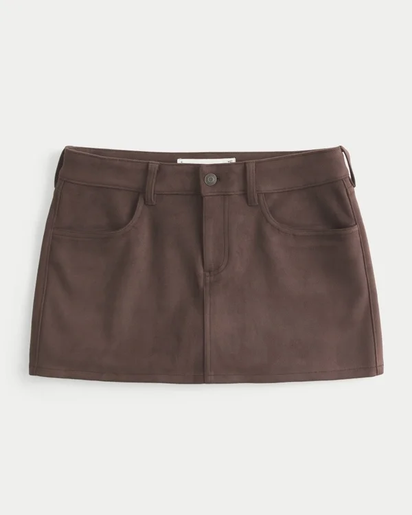 Low-Rise Faux Suede Mini Skort Low-Rise Faux Suede Mini Skort