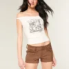 Low-Rise Faux Suede Shortie Shorts