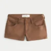 Low-Rise Faux Suede Shortie Shorts