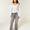 Low-Rise Grey Bootcut Jeans