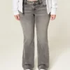 Low-Rise Grey Bootcut Jeans
