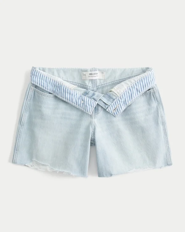 Low-Rise Light Wash Baggy Denim Shorts 5″ Low-Rise Light Wash Baggy Denim Shorts 5″