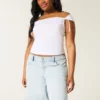 Low-Rise Light Wash Bow Graphic Baggy Jort Low-Rise Light Wash Bow Graphic Baggy Jort