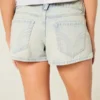 Low-Rise Light Wash Denim Mini Shorts