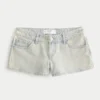Low-Rise Light Wash Denim Mini Shorts