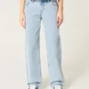 Low-Rise Light Wash Loose Jeans