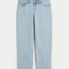 Low-Rise Light Wash Loose Jeans