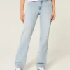 Low-Rise Light Wash Relaxed Straight Jeans