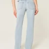 Low-Rise Light Wash Relaxed Straight Jeans