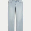 Low-Rise Light Wash Relaxed Straight Jeans