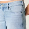 Low-Rise Light Wash Studded Bows Baggy Jeans