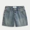 Low-Rise Medium Wash Adjustable Waistband Baggy Jort Low-Rise Medium Wash Adjustable Waistband Baggy Jort