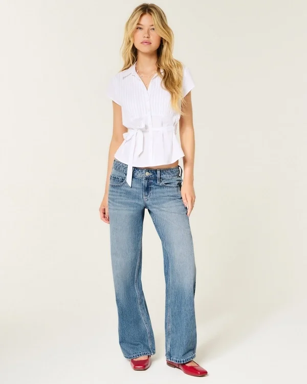 Low-Rise Medium Wash Baggy Jeans Low-Rise Medium Wash Baggy Jeans