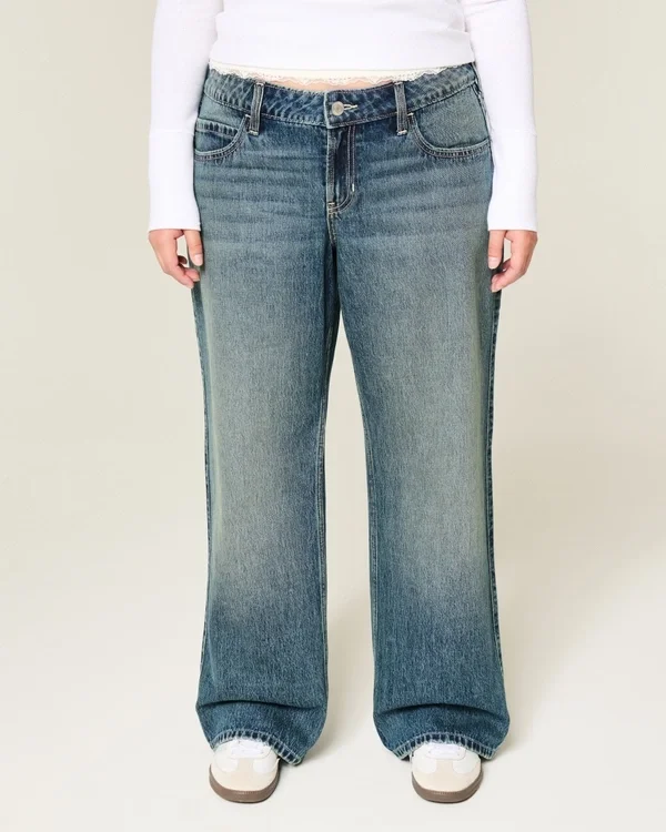 Low-Rise Medium Wash Baggy Jeans Low-Rise Medium Wash Baggy Jeans