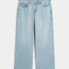 Low-Rise Medium Wash Baggy Jeans