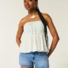Low-Rise Medium Wash Denim Shortie Shorts