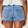 Low-Rise Medium Wash Denim Shortie Shorts