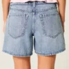 Low-Rise Medium Wash Foldover Waist Baggy Denim Shorts 5″ Low-Rise Medium Wash Foldover Waist Baggy Denim Shorts 5″