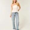 Low-Rise Medium Wash Loose Jeans