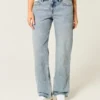 Low-Rise Medium Wash Loose Jeans