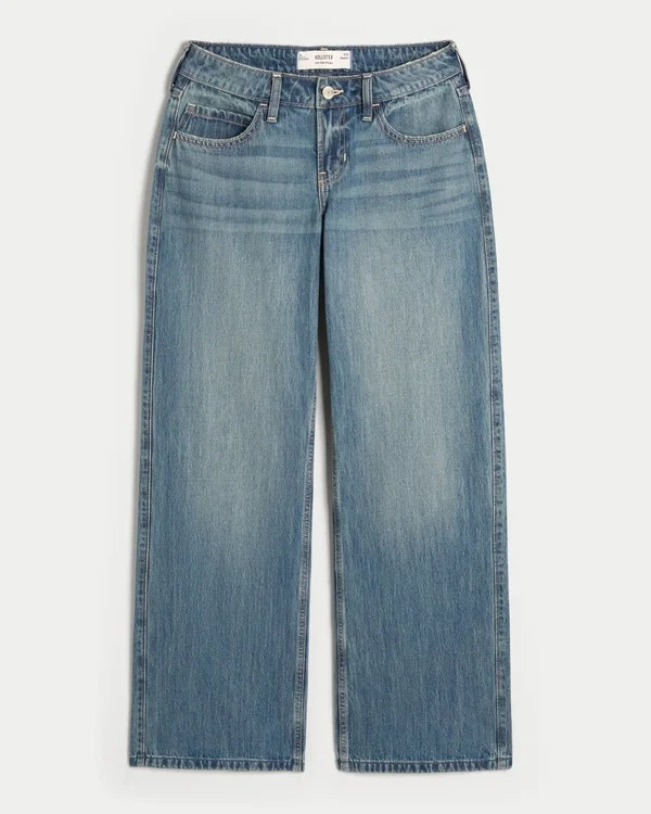 Low-Rise Medium Wash Los Angeles Graphic Baggy Jeans Low-Rise Medium Wash Los Angeles Graphic Baggy Jeans