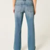 Low-Rise Medium Wash Relaxed Straight Jeans