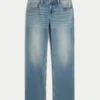 Low-Rise Medium Wash Relaxed Straight Jeans