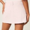 Low-Rise Pink Denim Mini Skort
