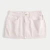 Low-Rise Pink Denim Mini Skort