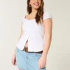 Low-Rise Railroad Stripe Denim Mini Skort