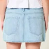 Low-Rise Railroad Stripe Denim Mini Skort
