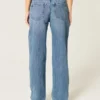 Low-Rise Ripped Medium Wash Loose Jeans