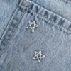 Low-Rise Star Embroidered Denim Mini Skort