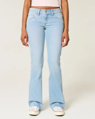 Low-Rise Star Embroidery Bootcut Jeans