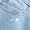 Low-Rise Star Embroidery Bootcut Jeans