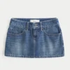 Low-Rise Studded Denim Mini Skort